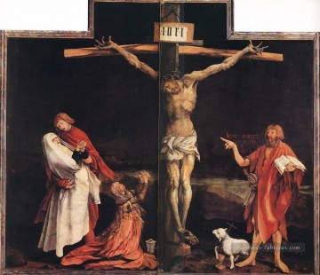 renaissance Tableau Peinture - La crucifixion Renaissance Matthias Grunewald
